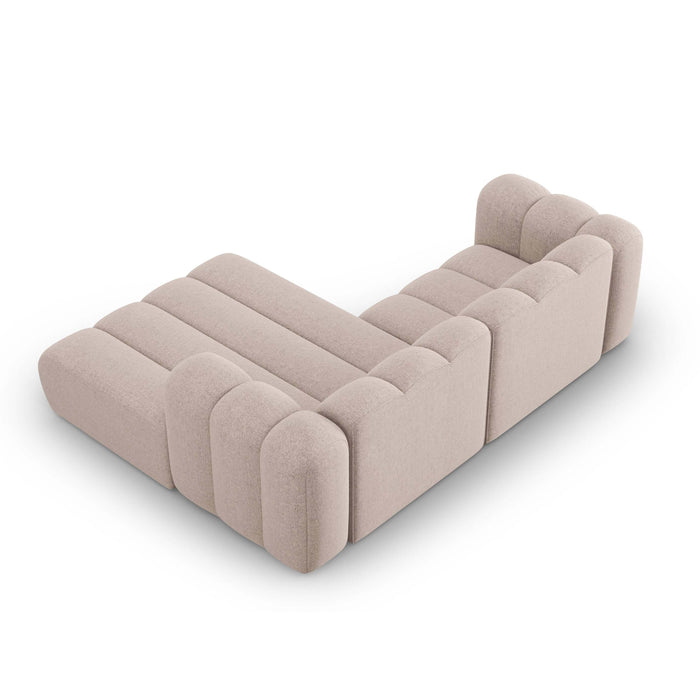 Micadoni Lupine 3-zits Hoekbank met Chaise Longue Rechts - Chenille - Beige