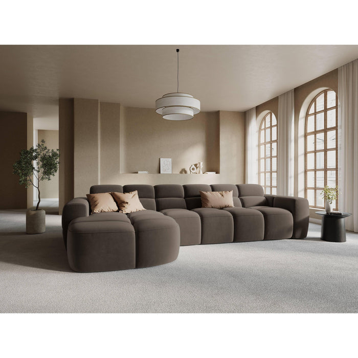 Micadoni Lisa Hoekbank met Chaise Longue Links - Velvet - Lichtbruin