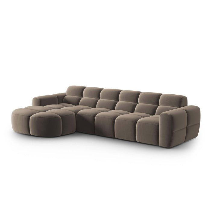 Micadoni Lisa Hoekbank met Chaise Longue Links - Velvet - Lichtbruin