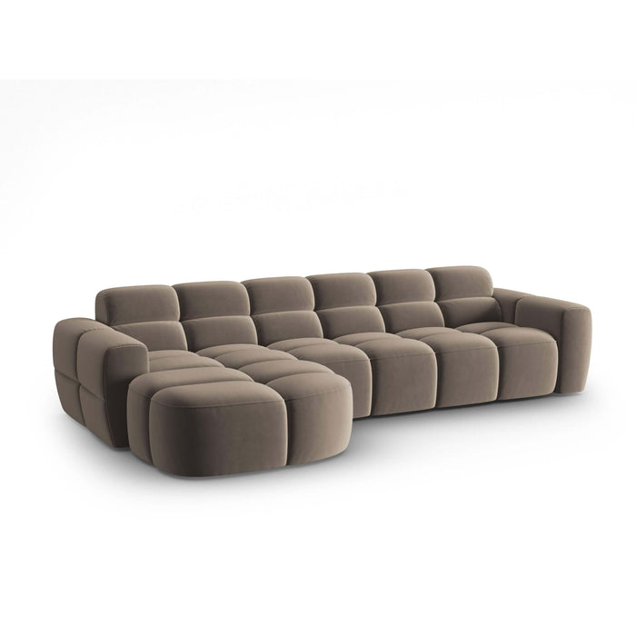 Micadoni Lisa Hoekbank met Chaise Longue Links - Velvet - Lichtbruin