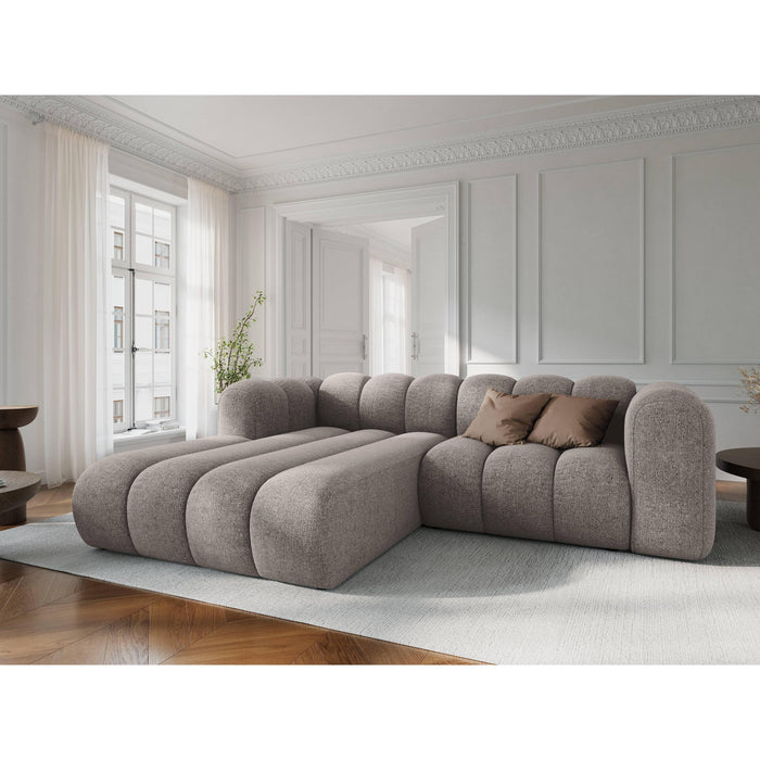 Micadoni Lupine 3-zits Hoekbank met Chaise Longue Links - Chenille - Beige