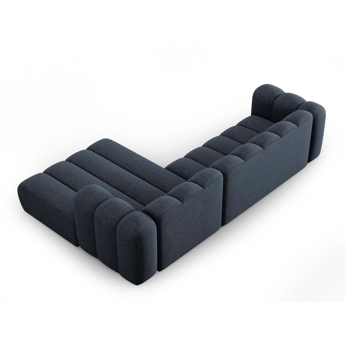 Micadoni Lupine 4-zits Hoekbank met Chaise Longue Rechts - Chenille - Koningsblauw
