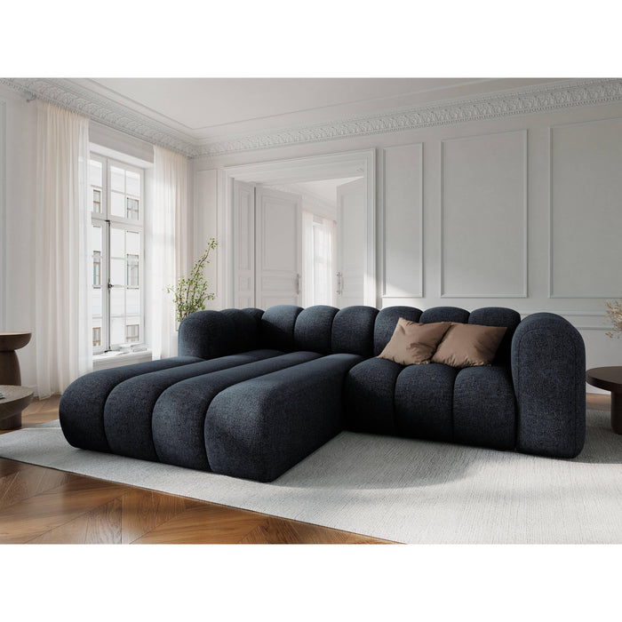 Micadoni Lupine 3-zits Hoekbank met Chaise Longue Links - Chenille - Koningsblauw