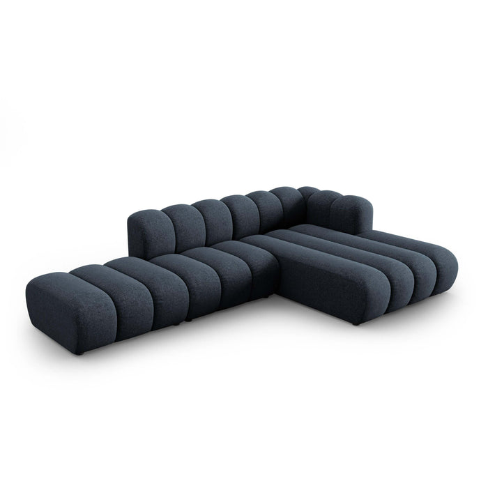 Micadoni Lupine 5-zits Hoekbank met Chaise Longue Open Rechts - Chenille - Koningsblauw
