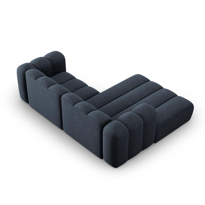 Micadoni Lupine 3-zits Hoekbank met Chaise Longue Links - Chenille - Koningsblauw