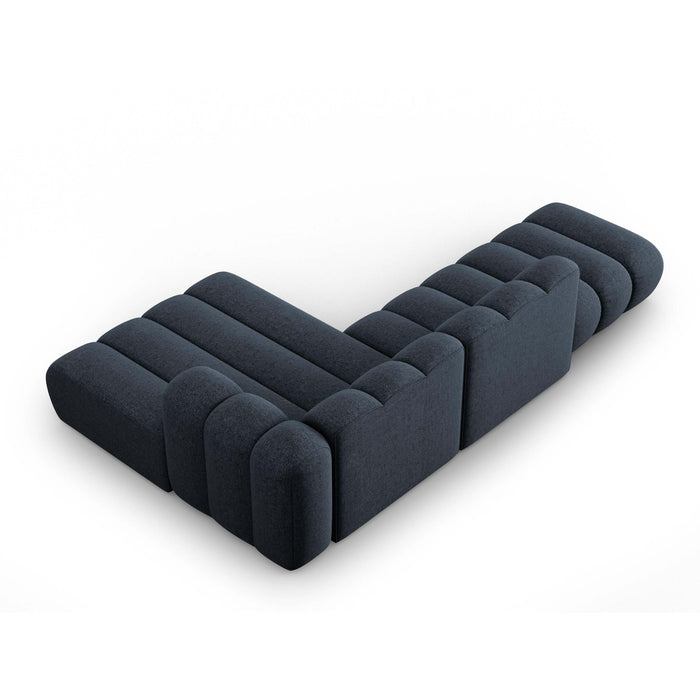 Micadoni Lupine 5-zits Hoekbank met Chaise Longue Open Rechts - Chenille - Koningsblauw