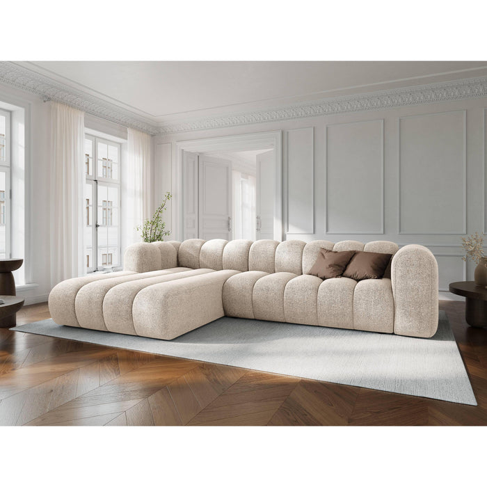 Micadoni Lupine 4-zits Hoekbank met Chaise Longue Links - Chenille - Lichtbeige