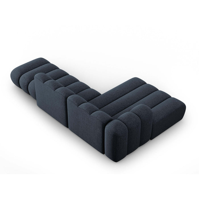 Micadoni Lupine 5-zits Hoekbank met Chaise Longue Open Links - Chenille - Koningsblauw