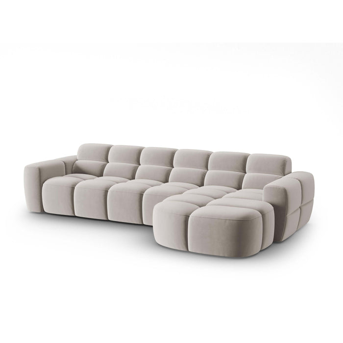 Micadoni Lisa Hoekbank met Chaise Longue Rechts - Velvet - Lichtbeige