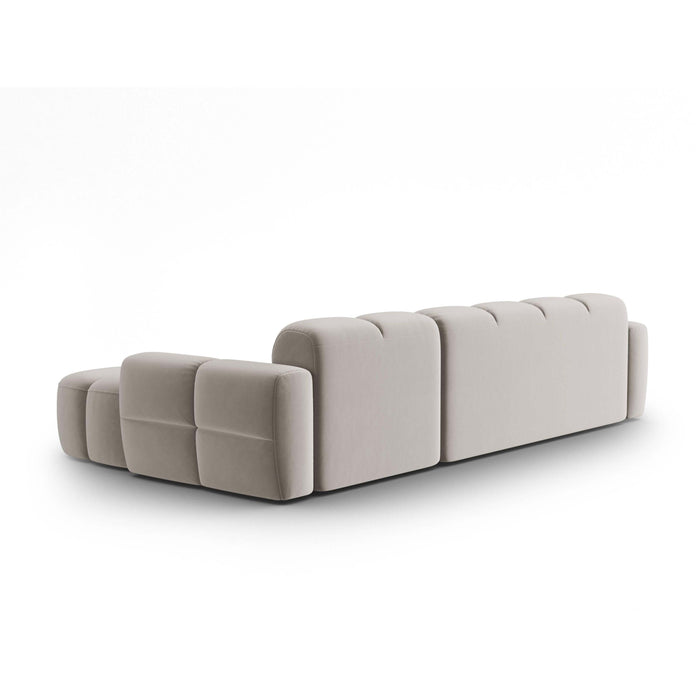 Micadoni Lisa Hoekbank met Chaise Longue Rechts - Velvet - Lichtbeige