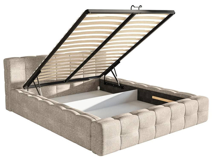 Selsey Design Tilly bedframe chenille met opbergvak 140 x 200 cm