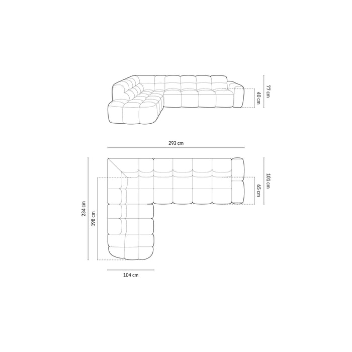 Micadoni Lisa Hoekbank Links - Velvet - Lichtbruin