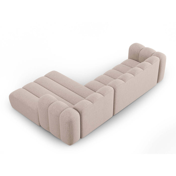 Micadoni Lupine 4-zits Hoekbank met Chaise Longue Rechts - Chenille - Beige