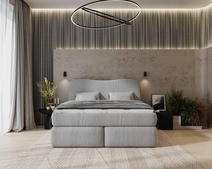 NADUVI Collection Lavelle boxspring bouclé 180 x 200 cm