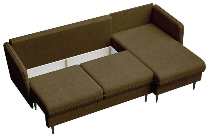 Selsey Design Sion hoekbank links|rechts chenille met slaapfunctie