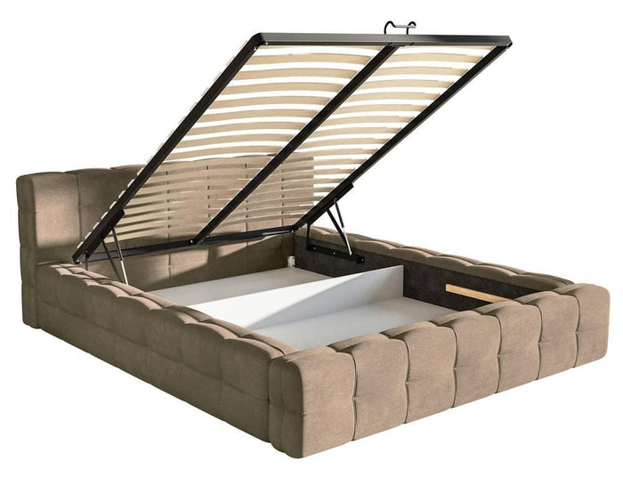 Selsey Design Tilly bedframe velvet met opbergvak 140 x 200 cm