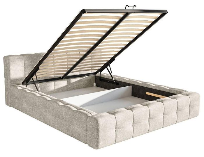 Selsey Design Tilly bedframe chenille met opbergvak 140 x 200 cm