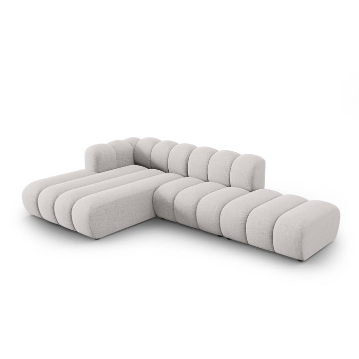 Micadoni Lupine 5-zits Hoekbank met Chaise Longue Open Links - Chenille - Lichtgrijs