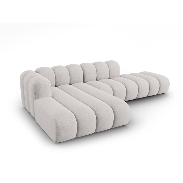 Micadoni Lupine 5-zits Hoekbank met Chaise Longue Open Links - Chenille - Lichtgrijs