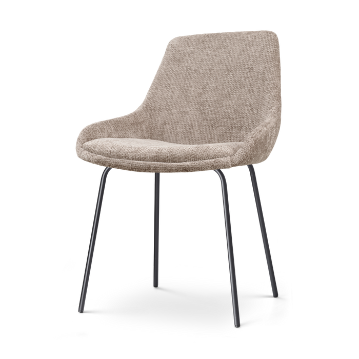 Nolon Nora-Isa Eetkamerstoel Bruin - Stof - Zwart Onderstel