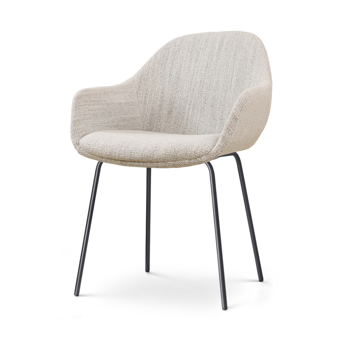 Nolon Nora-Mae Eetkamerstoel Beige Gemêleerd - Armleuning - Zwarte