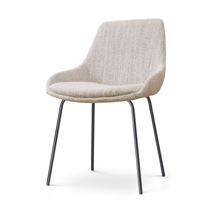 Nolon Nora-Isa Eetkamerstoel Beige Gemêleerd - Stof - Zwart Onderstel