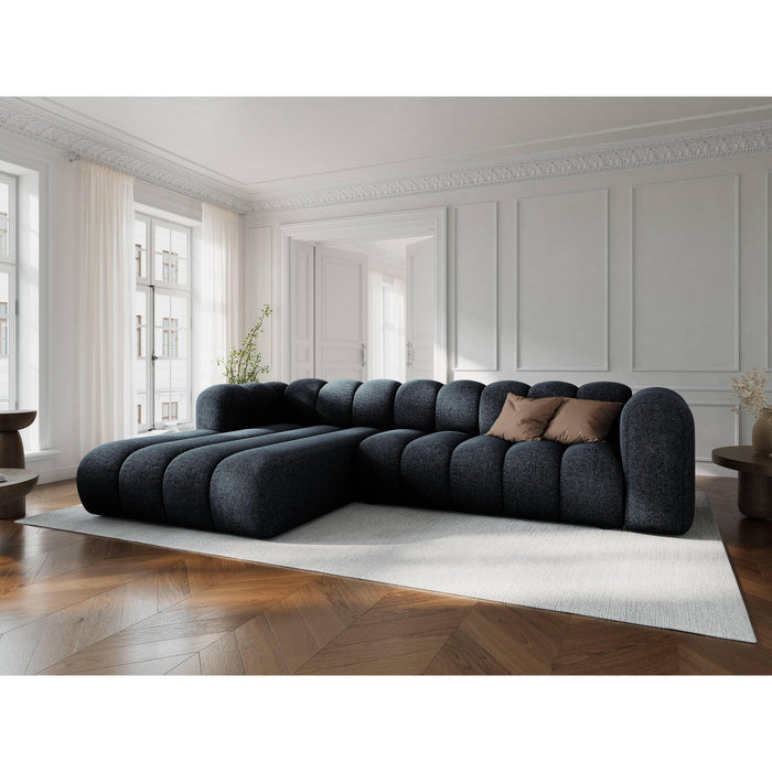 Micadoni Lupine 4-zits Hoekbank met Chaise Longue Links - Chenille - Koningsblauw
