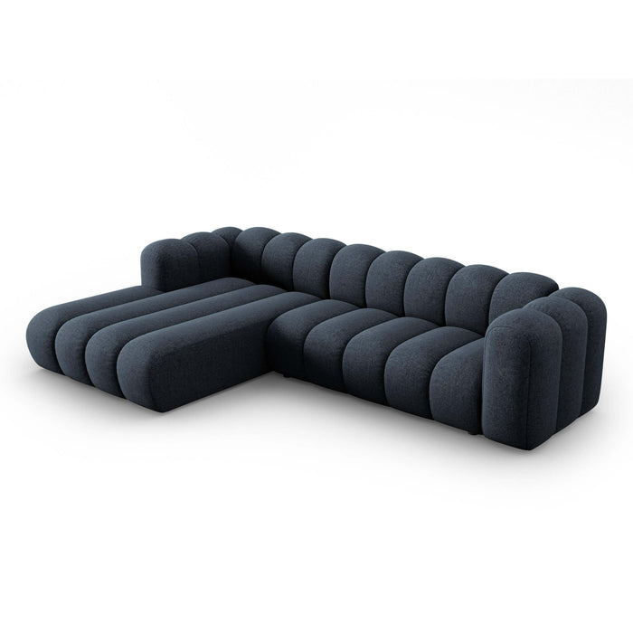 Micadoni Lupine 4-zits Hoekbank met Chaise Longue Links - Chenille - Koningsblauw