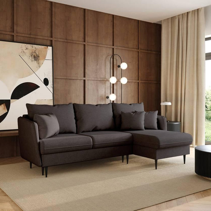 Selsey Design Sion hoekbank links|rechts chenille met slaapfunctie