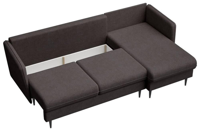 Selsey Design Sion hoekbank links|rechts chenille met slaapfunctie