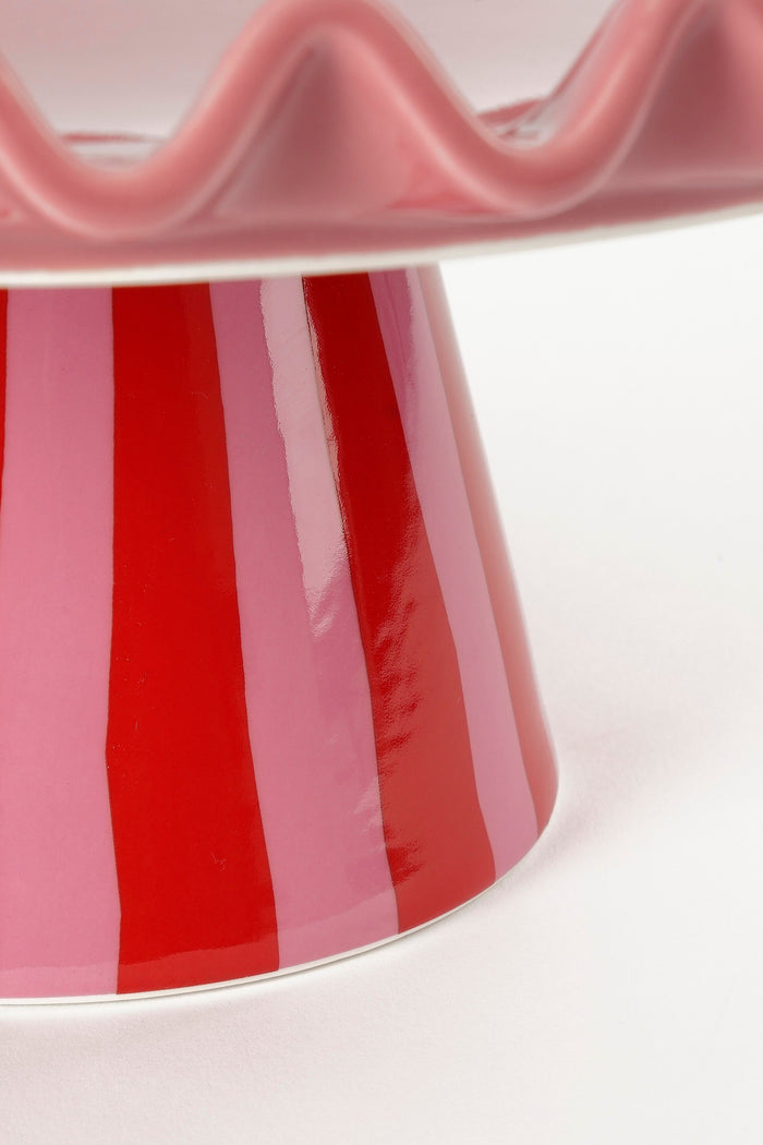 Mica Decorations Bella Taartplateau - H13 x Ø30 cm - Roze, Rood