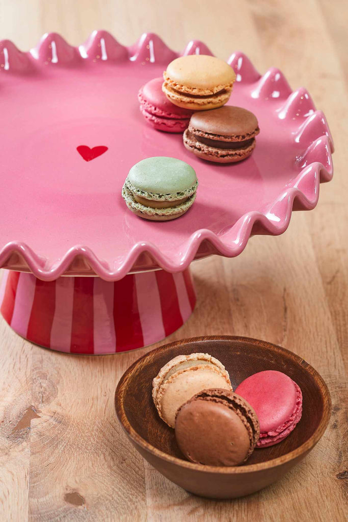 Mica Decorations Bella Taartplateau - H13 x Ø30 cm - Roze, Rood