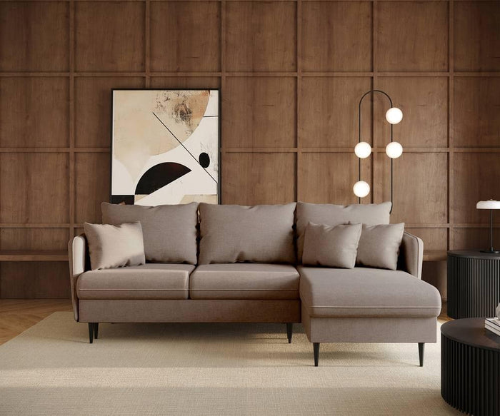 Selsey Design Sion hoekbank links|rechts chenille met slaapfunctie