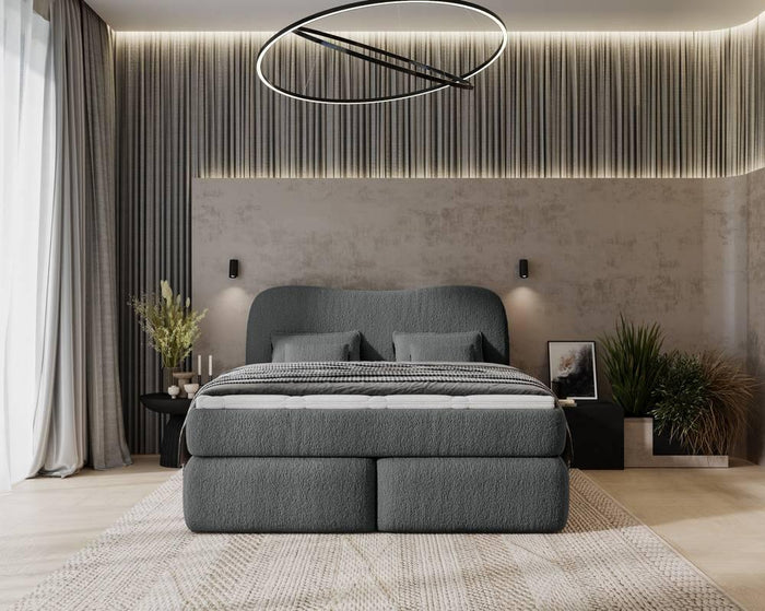 NADUVI Collection Lavelle boxspring bouclé 140 x 200 cm