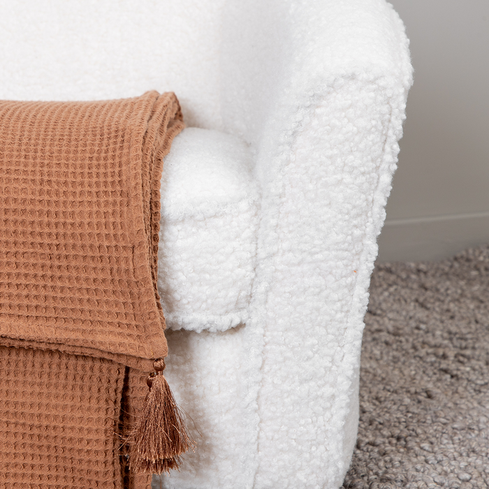 Nest living Olaf teddystof kinderbankje wit