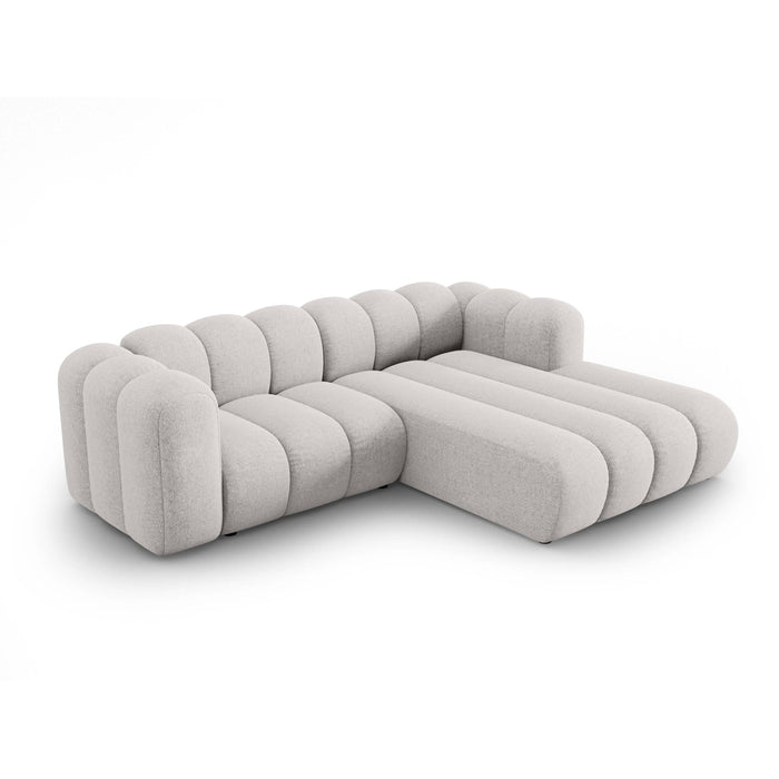 Micadoni Lupine 3-zits Hoekbank met Chaise Longue Rechts - Chenille - Lichtgrijs