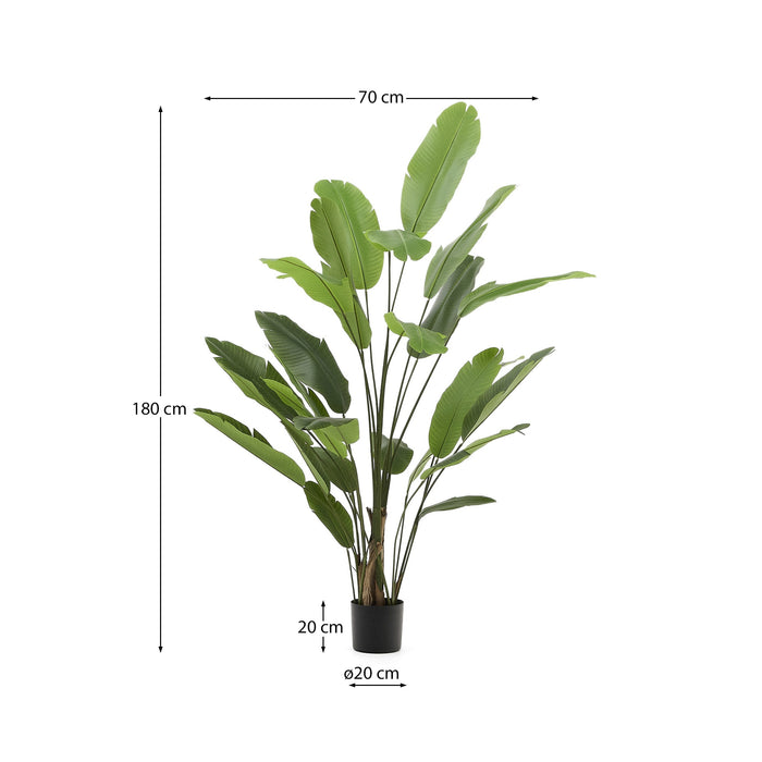 Kave Home - Kunstboom Musa (banaan) met zwarte pot 210 cm