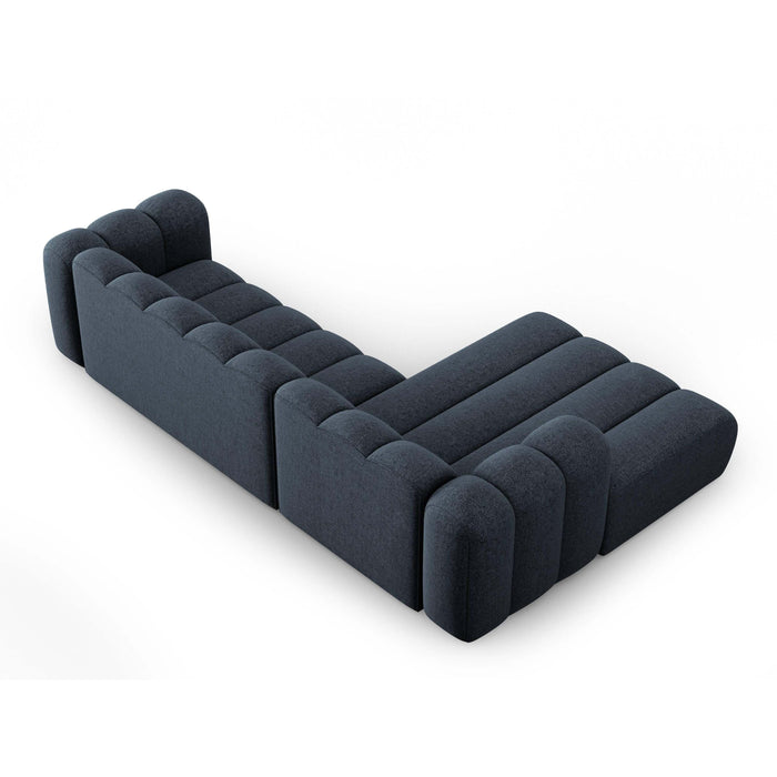 Micadoni Lupine 4-zits Hoekbank met Chaise Longue Links - Chenille - Koningsblauw