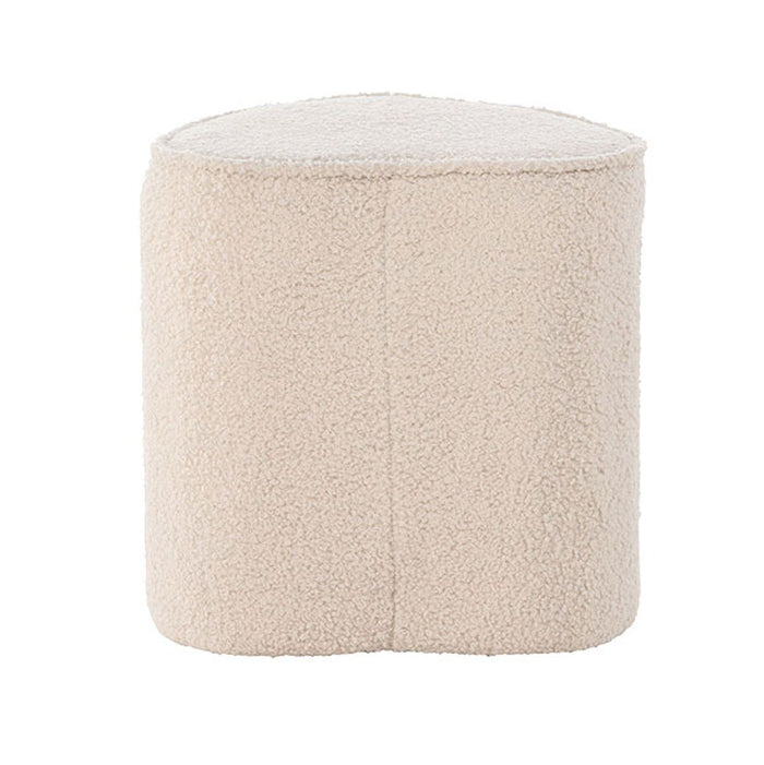 Nest living Jilly Hartvormige Teddystof Kinderpoef Beige