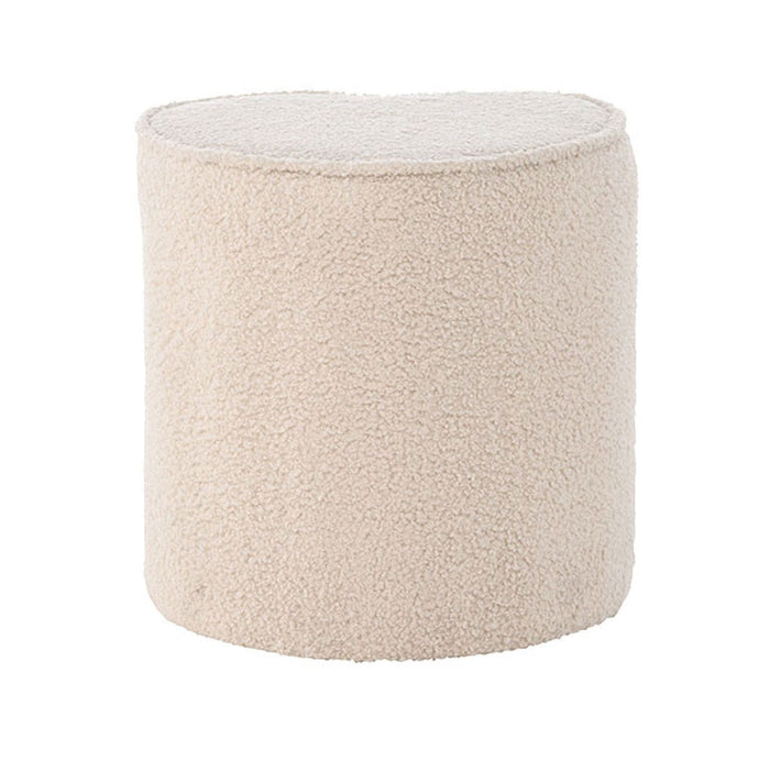 Nest living Jilly Hartvormige Teddystof Kinderpoef Beige