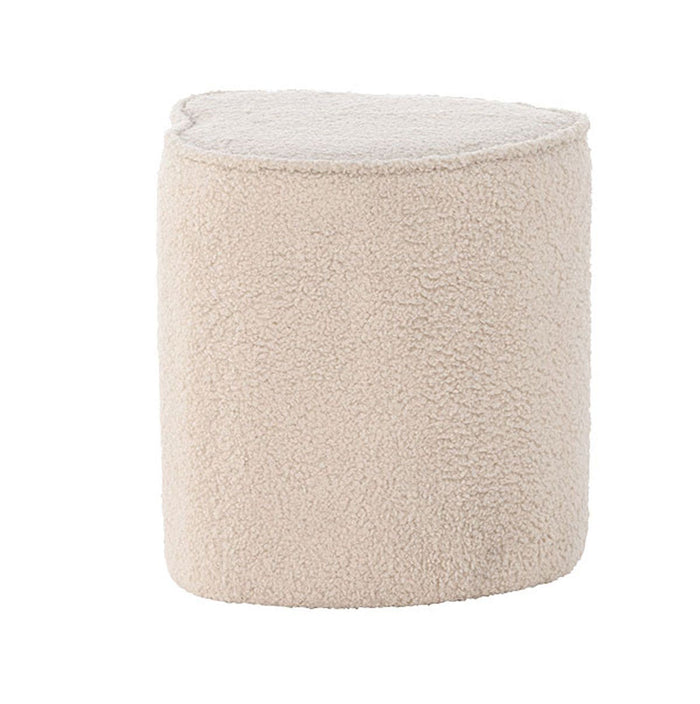 Nest living Jilly Hartvormige Teddystof Kinderpoef Beige