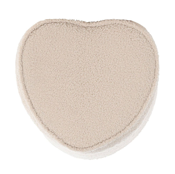 Nest living Jilly Hartvormige Teddystof Kinderpoef Beige