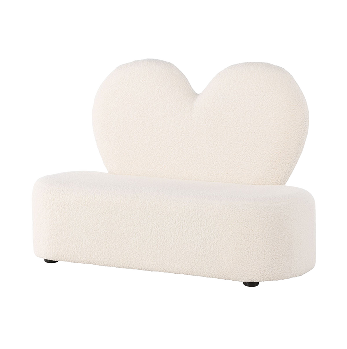 Nest living Aryna teddystof kinderbankje wit