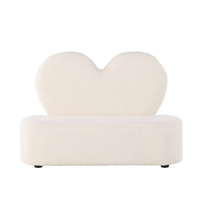 Nest living Aryna teddystof kinderbankje wit