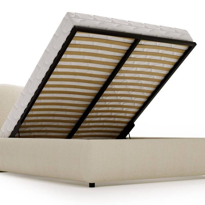 NADUVI Collection Lavelle bedframe bouclé met opbergvak 140 x 200 cm