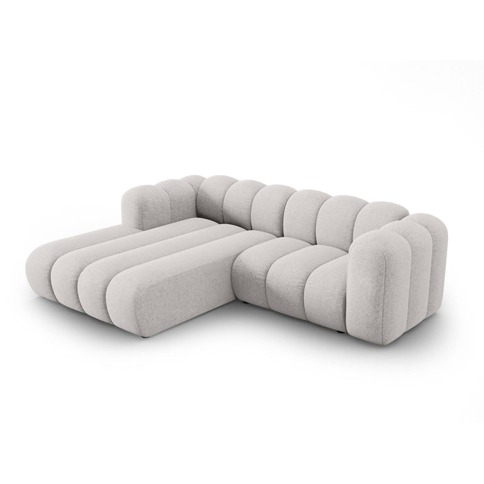 Micadoni Lupine 3-zits Hoekbank met Chaise Longue Links - Chenille - Lichtgrijs