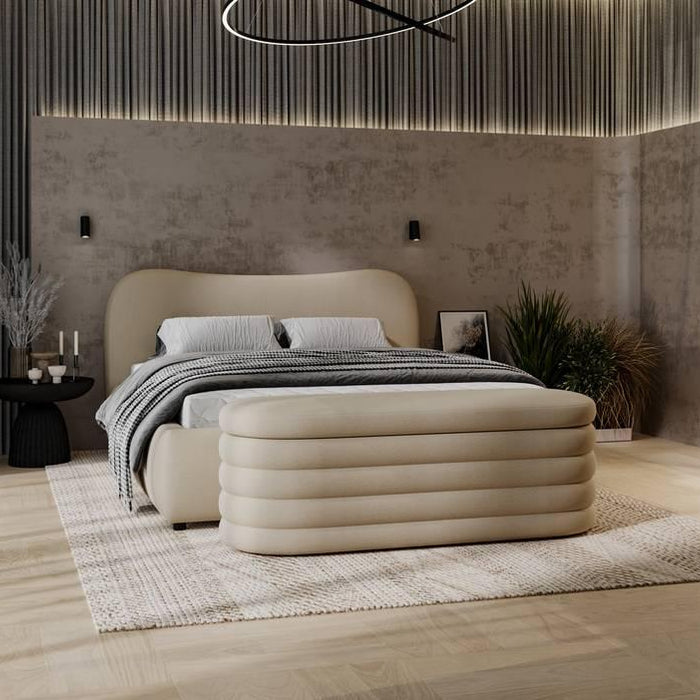 NADUVI Collection Lavelle bedframe bouclé met opbergvak 180 x 200 cm