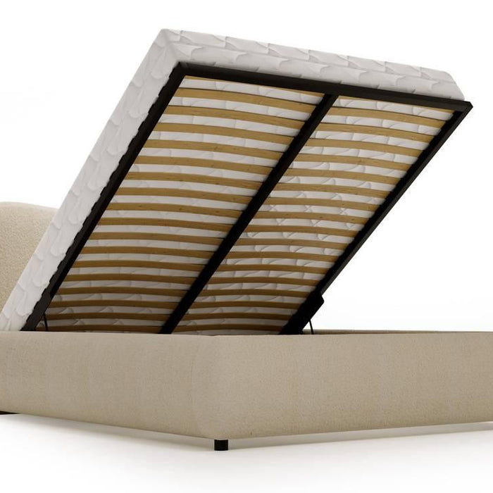 NADUVI Collection Lavelle bedframe bouclé met opbergvak 180 x 200 cm