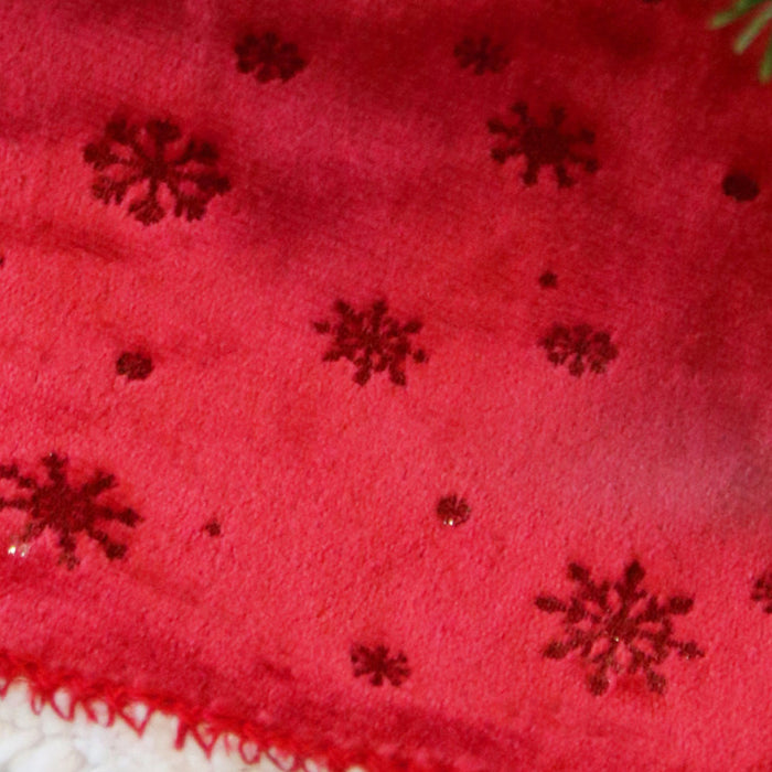 Unique Living Kerstboomrok - rood - sneeuwvlokken - D100 cm