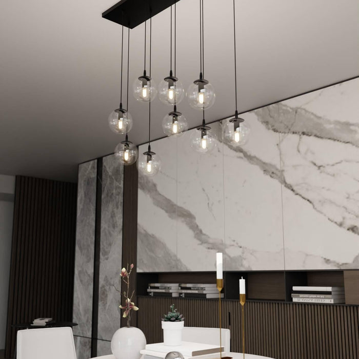 NADUVI Collection Glazen hanglamp eetkamer Cosmo 9-lichts